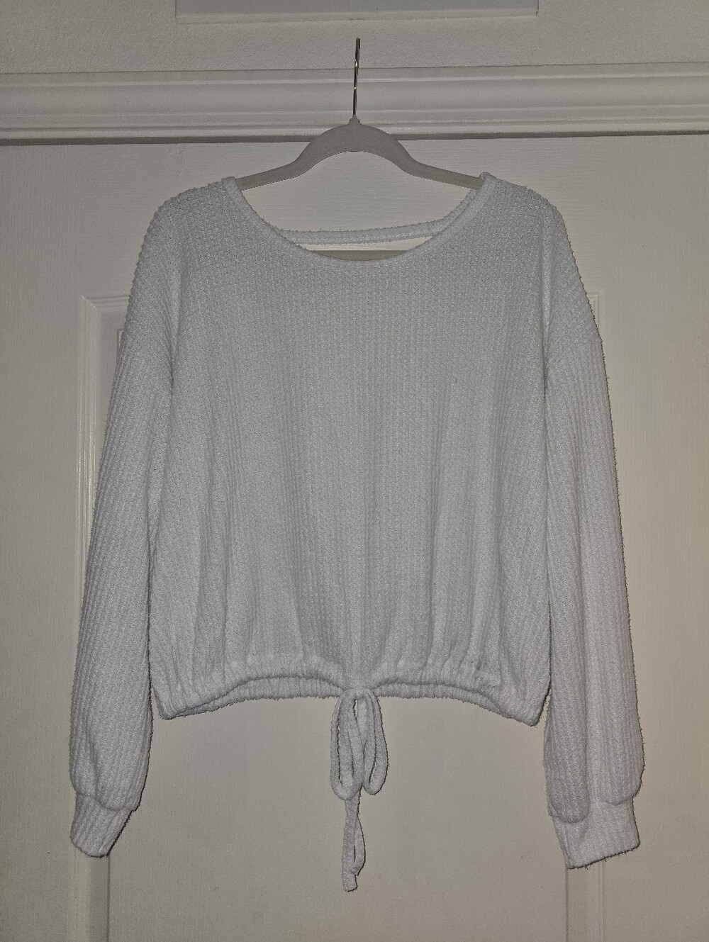Hollister White Textured Knit Long Sleeve